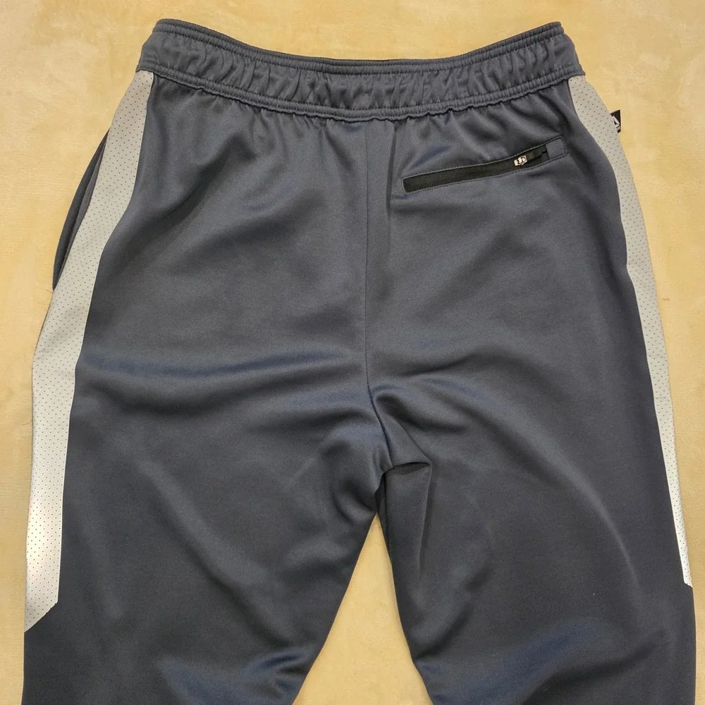 Reebok Men's Track Pants Size M Navy Blue Activewear Ankle Zip Drawstring